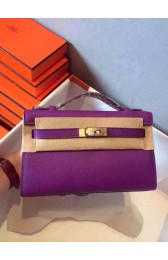 Hermes Kelly 22cm Tote Bag Original Leather KL22 Purple PY937PA58