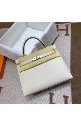 Hermes Kelly 28cm Shoulder Bags Epsom Leather KL28 creamy-white PY715rH96