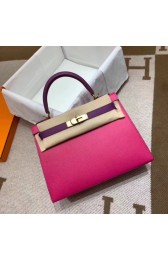 Hermes Kelly 28cm Shoulder Bags Epsom Leather KL28 Plum red&purple PY716PE71