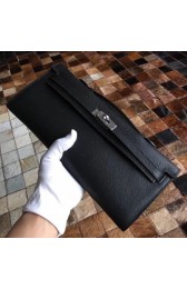 Hermes Kelly 31cm Clutch Original Epsom Leather KL31 Black PY394Pu45