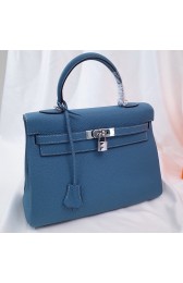 Hermes Kelly Shoulder Bag Original TOGO Leather KY3255 blue PY321nV16