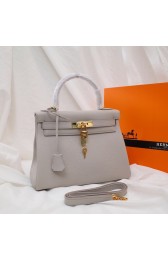 Hermes Kelly Shoulder Bag Original TOGO Leather KY3255 Pearl grey PY317wv88