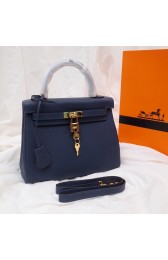 Hermes Kelly Shoulder Bag Original TOGO Leather KY3255 royal blue PY326ro99