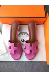 Hermes Leather Slipper HO742 Rose PY3382Ri95