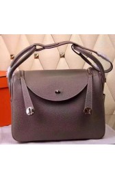 Hermes Lindy 30CM Leather Shoulder Bag H0881 Grey PY960eZ32