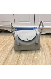 Hermes Lindy 30CM Original Leather Shoulder Bag LD30 Grey&Blue PY906sA83