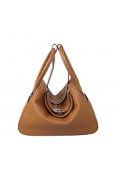 Hermes Lindy 30CM Wheat Grainy Leather Havanne Shoulder Bag PY1743KD87