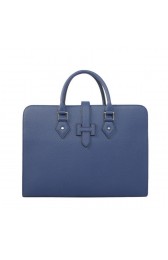 Hermes Mens Briefcase Calf Leather 3309 RoyalBlue PY1741bR82