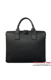 Hermes Mens Briefcase Calf Leather H1289A Black PY1857dP73