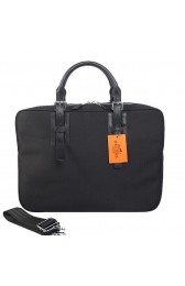 Hermes Mens Briefcase Canvas & Leather H1702D Black PY1719OR71