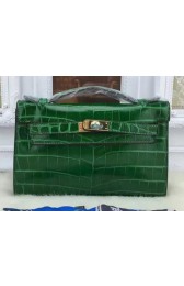 Hermes MINI Kelly 22cm Tote Bag Croco Leather KL22 Green PY968Hk55