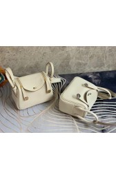 Hermes mini Lindy Original Togo Leather Bag OLD19 Pearl White PY413ot97