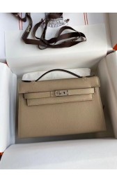 Hermes Original Epsom Leather KEL2278 grey&Silver-Tone Metal PY375PE71