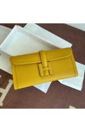 Hermes Original Espom Leather Clutch 37088 yellow PY243kH80