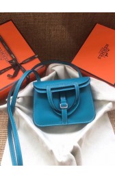 Hermes Original Halzan mini bag H069523 bleu zanzibar PY720KD87