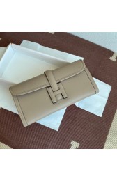 Hermes Original jige swift Leather Clutch 37088 light gray PY248vJ33