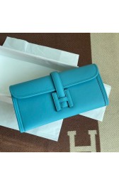 Hermes Original jige swift Leather Clutch 37088 sky blue PY255PA58