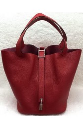 Hermes Picotin Lock 22cm Bags Litchi Leather HPL1048 Red PY1207mV18