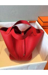 Hermes Picotin Lock 22cm Bags Litchi Leather HPT22 Red PY1234UW33