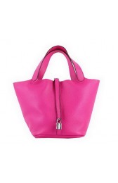 Hermes Picotin Lock MM Bags Clemence Leather H8616 Rose PY1402KD87