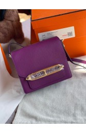 Hermes Roulis 19cm Evercolor 9D H9003 purple&Gold PY133lu18