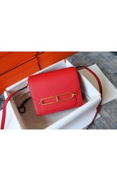 Hermes Roulis 19cm Evercolor 9D H9003 red&Gold PY150bW68