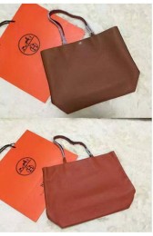 Hermes Shopper Double-Sided Bag Original Leather HS1209 Orange&Wheat PY1143pB23