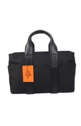 Hermes Tote Bag Canvas & Leather H858S Black PY1713io40