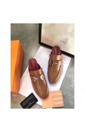 High Quality Fake Hermes Leather Slipper HO782LD Camel PY3376kU69