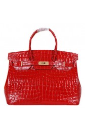 High Quality Hermes Birkin 35CM Tote Bag Shiny Croco Leather H35C Red PY1394xJ94