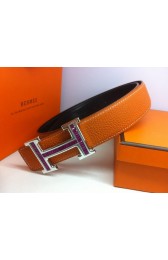 Hot Hermes Calf Leather Purple Diamond Belt HB119 Camel Silver PY3814IA66