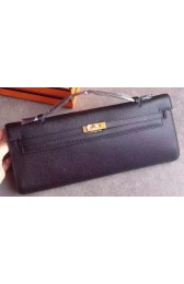 Hot Hermes Kelly 31cm Clutch Epsom Leather KL31 Black PY1086IA66