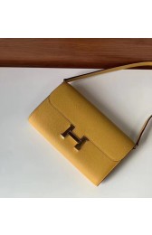 Imitation AAA Hermes Constance to go mini Bag H4088 yellow PY519kf15