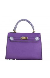 Imitation AAA Hermes Kelly 22cm Tote Bag Calfskin Leather Purple PY1542kf15