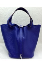 Imitation AAA Hermes Picotin Lock 22cm Bags Litchi Leather HPL1048 Royal PY1201kf15