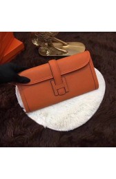 Imitation AAA Hermes Togo Leather Clutch H88017 Orange PY860kf15