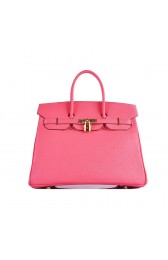 Imitation Best Hermes Birkin 35CM Tote Bag Pink Grainy Leather H6089 Gold PY1765NP24