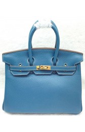 Imitation Hermes Birkin 25CM Tote Bag Original Leather H25T Blue PY1177SU58