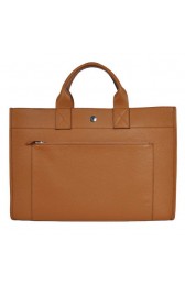 Imitation Hermes Briefcase 40CM Bag Clemence Leather Camel PY1955QQ72