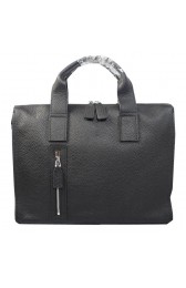 Imitation Hermes Briefcase Original Grainy Leather H8813 Black PY1629EY79