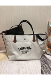 Imitation Hermes Canvas Shopping Bag H0734 white PY734lL78