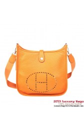 Imitation Hermes Evelyn Bag Original Calf Leather H1608 Orange PY1863VO34