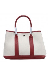 Imitation Hermes Garden Party 30cm Tote Bag Canvas Burgundy PY1377ye39