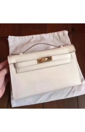 Imitation Hermes Kelly 22cm Tote Bag Original Leather KL22 White PY947EY79