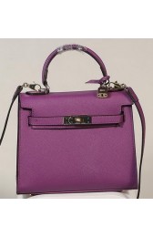 Imitation Hermes Kelly 25cm Tote Bag Togo Leather K2138 Purple PY1226SU87