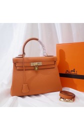 Imitation Hermes Kelly Shoulder Bag Original TOGO Leather KY3255 orange PY314Fo38