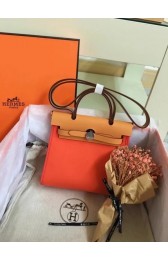 Imitation Hermes mini Herbag Original Canvas Leather & Calfskin 45987 orange&brown PY445fw56