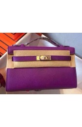 Imitation Hermes MINI Kelly 22cm Tote Bag Calfskin Leather K22 Purple PY1036ye39