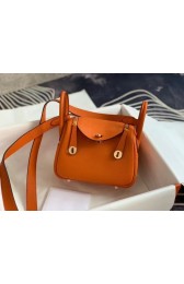 Imitation Hermes mini Lindy Original Togo Leather Bag OLD19 orange PY419uk46