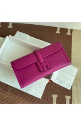 Imitation Hermes Original jige swift Leather Clutch 37088 rose PY250QQ72